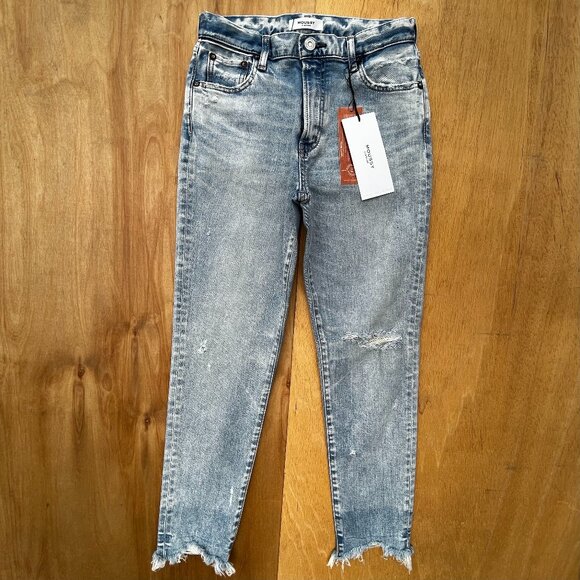 MOUSSY VINTAGE VERNA SKINNY JEANS WOMEN’S sz 28 High Rise Frayed Hem NWT - Picture 1 of 16